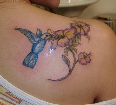 tattoos of hummingbirds and flowers. Add a hummingbird!